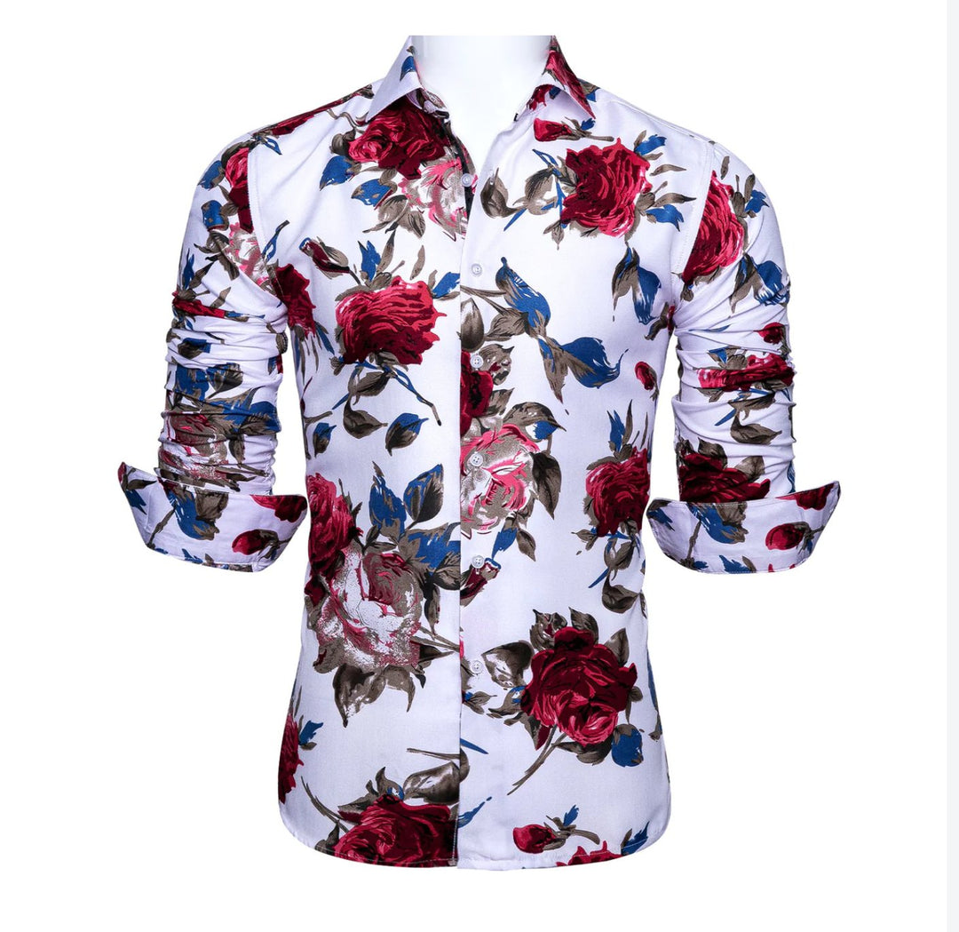 Simon Von Novelty Floral Shirt-CY-0110 - SimonVon Shop