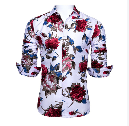 Simon Von Novelty Floral Shirt-CY-0110 - SimonVon Shop