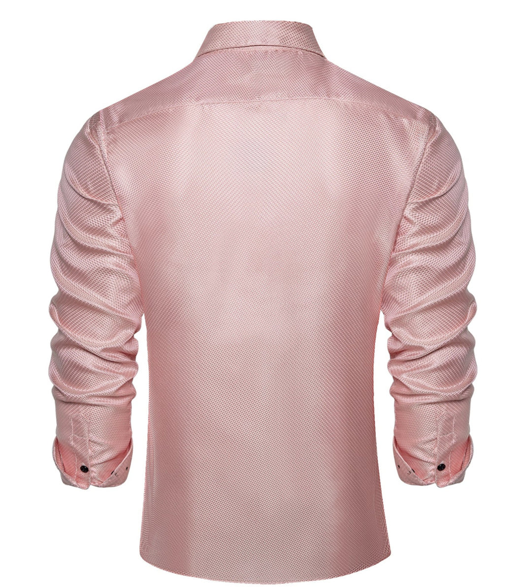 SIMON VON PINK SOLID SILK MEN'S SHIRT-CY2013 - SimonVon Shop