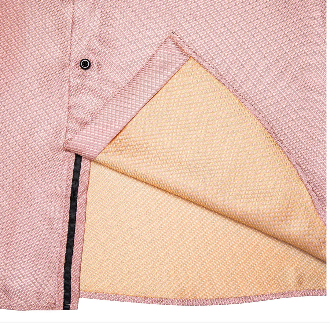 SIMON VON PINK SOLID SILK MEN'S SHIRT-CY2013 - SimonVon Shop