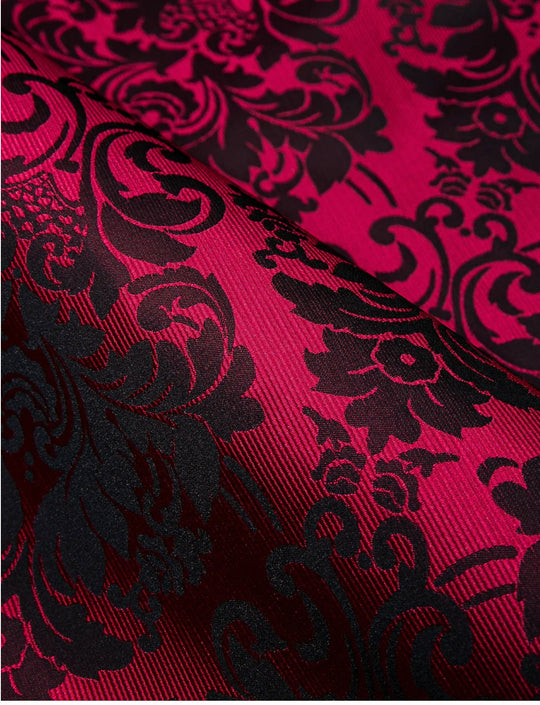 Simon Von Red Black Floral Shirt- CY-0028 - SimonVon Shop