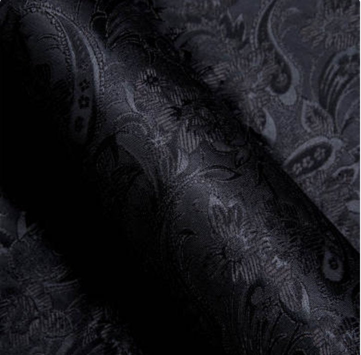 Simon.Von Black Paisley Silk Men's Shirt- CY-0683 - SimonVon Shop