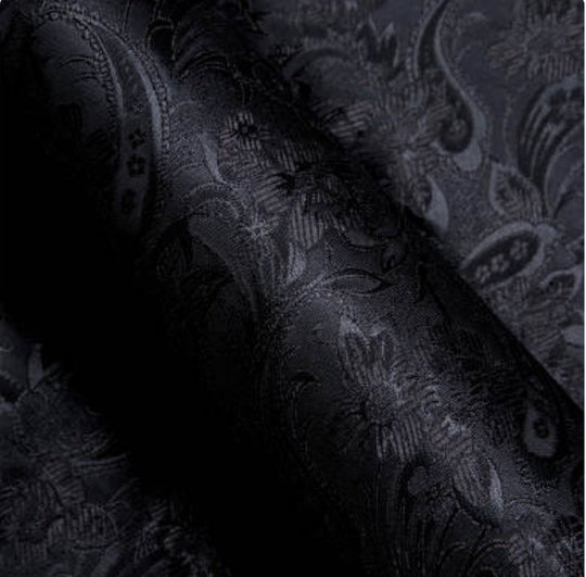 Simon.Von Black Paisley Silk Men's Shirt- CY-0683 - SimonVon Shop