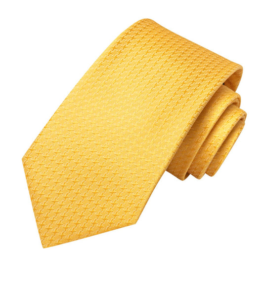 Simon.Von Bright Yellow Novelty Men's Tie Pocket Square Cufflinks Set - N-5197 - SimonVon Shop