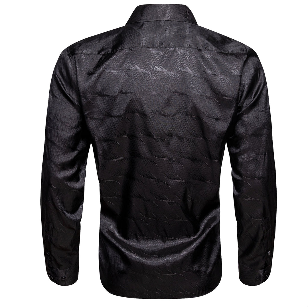 Simon.Von Classy Black Solid Silk Men's Shirt- CY-0678 - SimonVon Shop