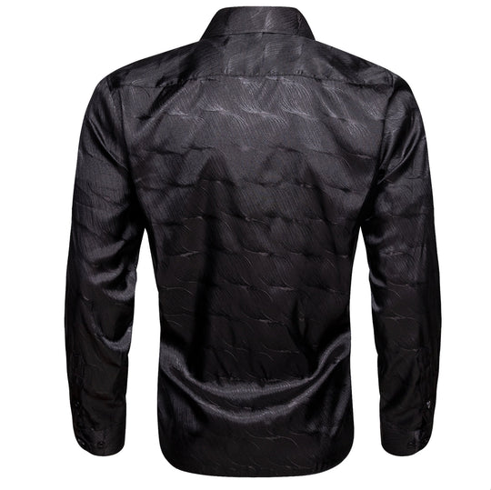 Simon.Von Classy Black Solid Silk Men's Shirt- CY-0678 - SimonVon Shop
