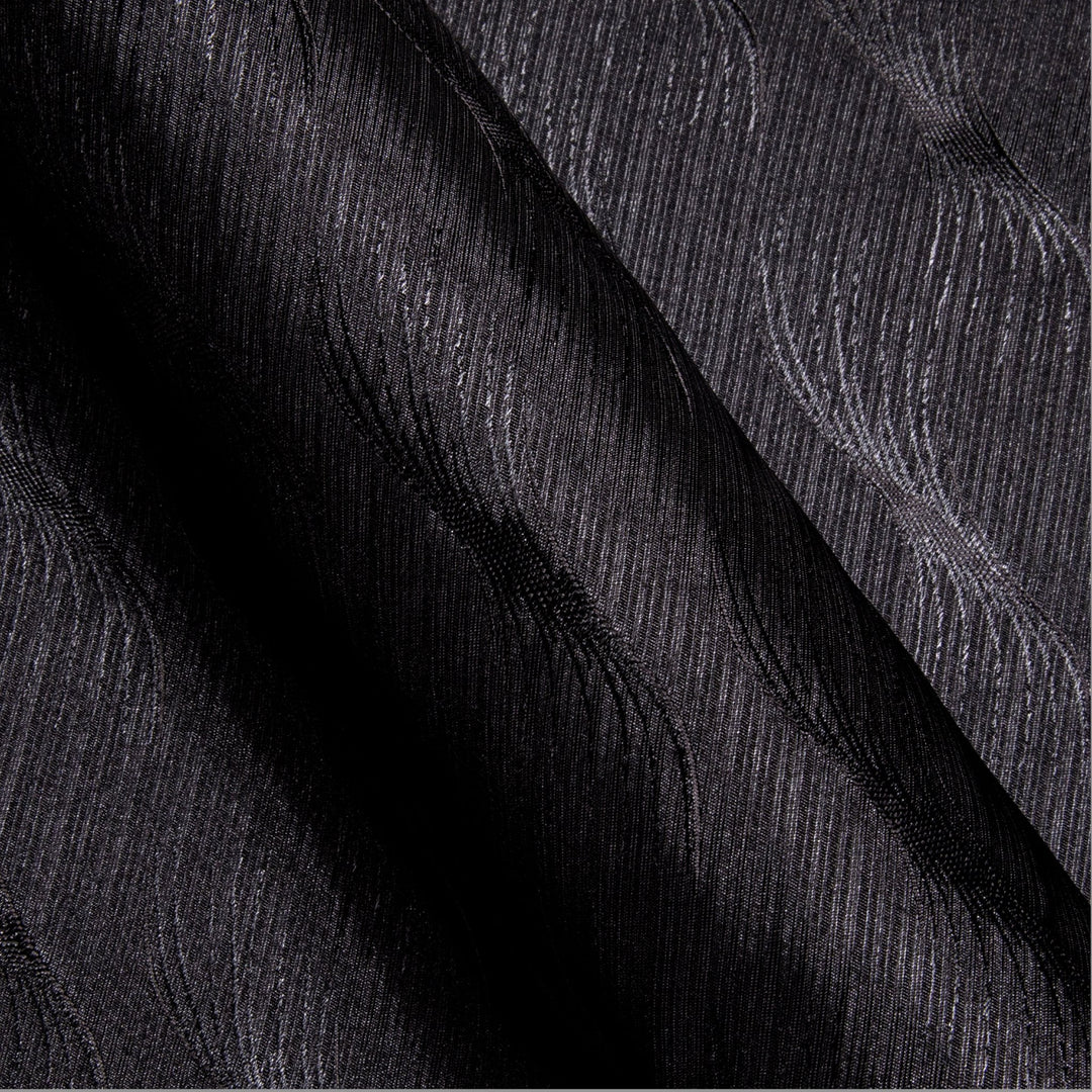 Simon.Von Classy Black Solid Silk Men's Shirt- CY-0678 - SimonVon Shop