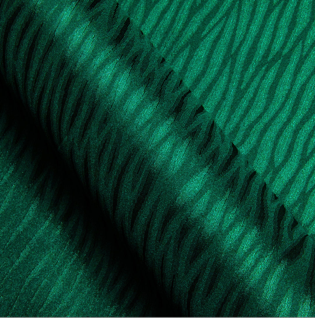 Simon.Von Grass Green Ripple Silk Men's Shirt- CY-0676 - SimonVon Shop