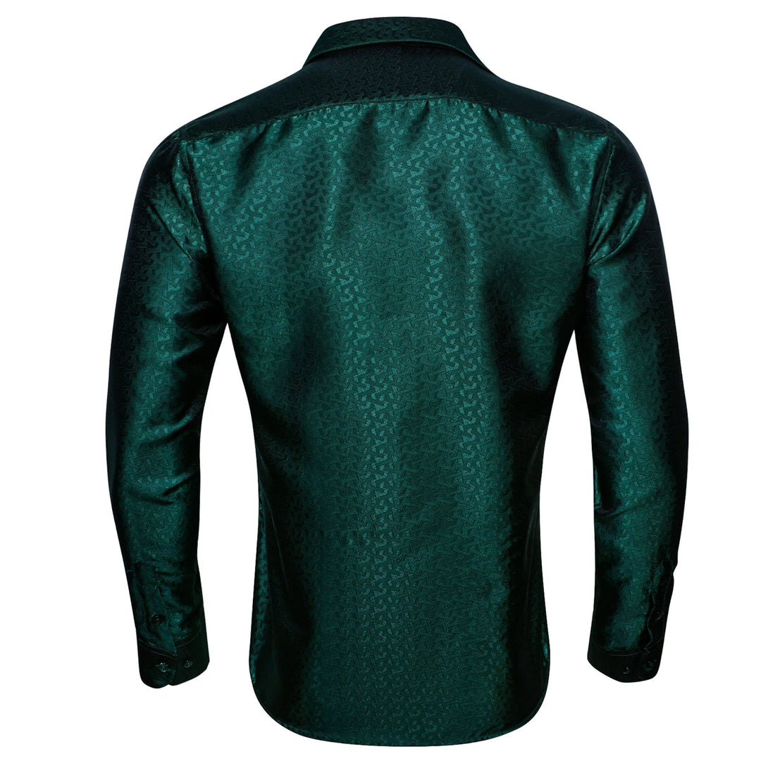 Simon.Von Green Lattice Silk Men's Shirt- CY-0433 - SimonVon Shop