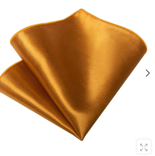 Simon.Von Silk Tie Shining Pure Gold Solid Mens Formal Dress Tie Handkerchief Cufflinks Set - N-5265 - SimonVon Shop