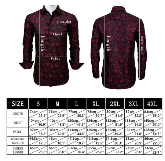 SimonVon White Paisley Silk Men's Shirt- CY 0059 - SimonVon Shop