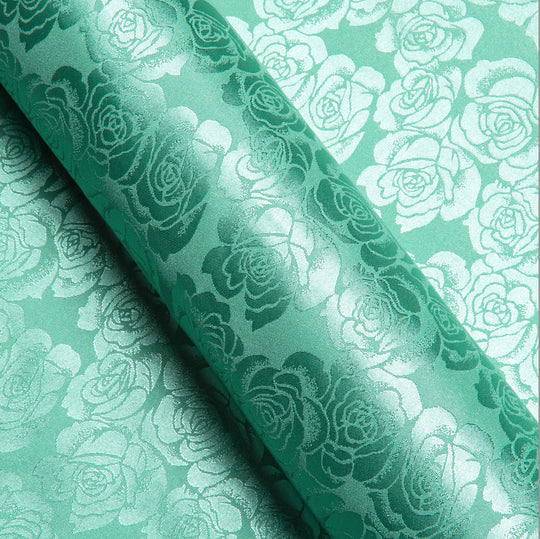 Turquoise Green Floral Silk Men's Shirt- CY-0674 - SimonVon Shop