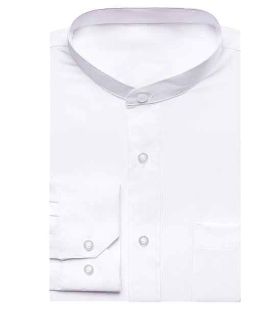 White Solid Men's Long Sleeve Dress Shirt- CY-1309 - SimonVon Shop