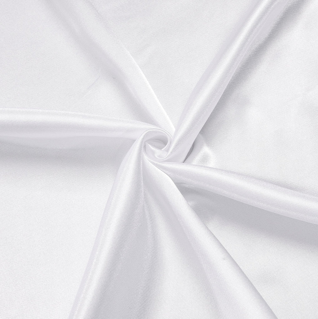 White Solid Satin Men's Long Sleeve Dress Shirt- CY-1642 - SimonVon Shop