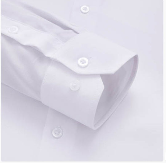 Wrinkle-Free White Long Sleeve Casual Button Down Shirt- CY-1053 - SimonVon Shop