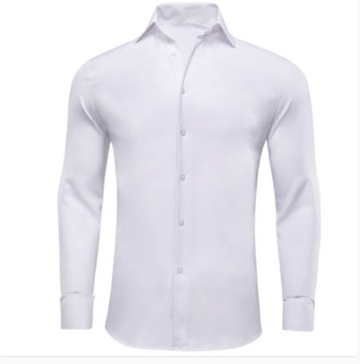 Wrinkle-Free White Long Sleeve Casual Button Down Shirt- CY-1053 - SimonVon Shop