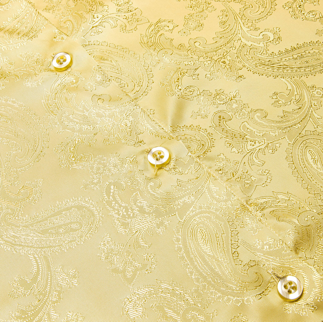Yellow Golden Paisley Shirt- CY-1035 - SimonVon Shop