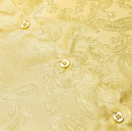 Yellow Golden Paisley Shirt- CY-1035 - SimonVon Shop