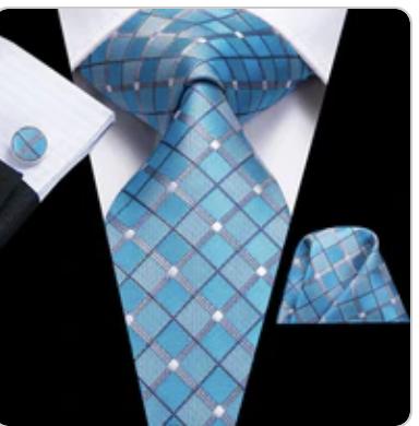 Men's Silk Tie  Handkerchief Cufflinks Set - SimonVon  Shop 