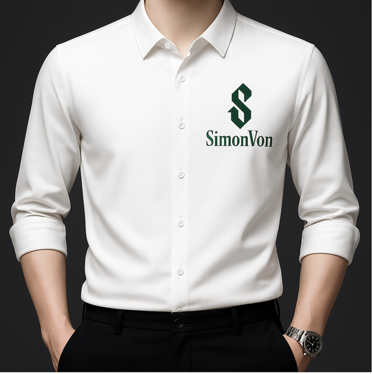Men's Breathable Quick-Dry Dress Shirt -  Wrinkle-Resistant  - YKB-8091 White
