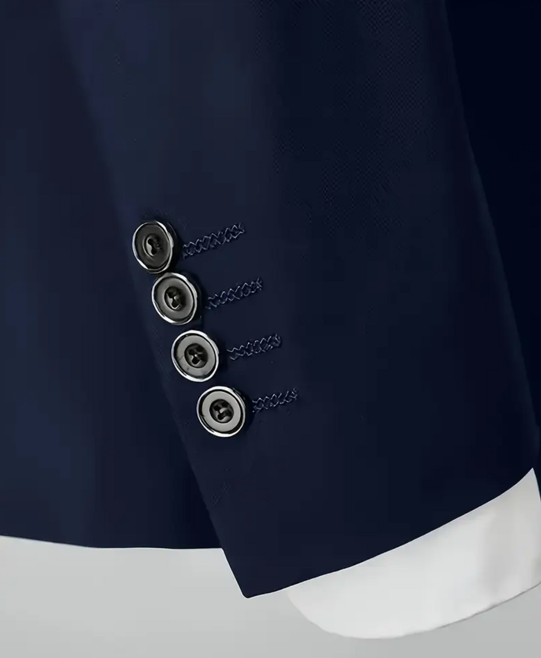Navy Blue Men's Three-Piece Suit -HP2632980