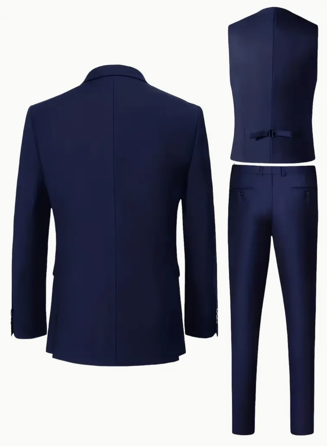 Navy Blue Men's Three-Piece Suit -HP2632980