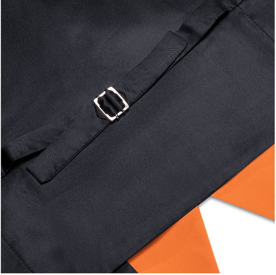 Orange Solid   Waistcoat Silk Style Men's Single Vest - MJ3516