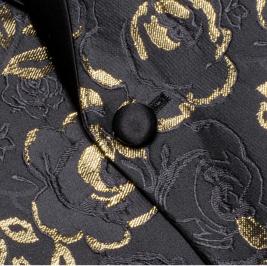 Luxury Black Golden Floral Men's Suit Set-XX-1032