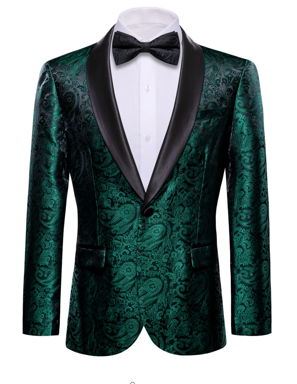 Men's Emerald Paisley  Shawl-Lapel Wedding Tuxedos Jacquard Blazer-XX-0043