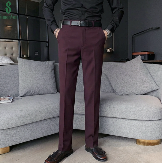 Burgundy  566 Mens Formal Trousers - 566