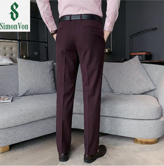 Burgundy  566 Mens Formal Trousers - 566