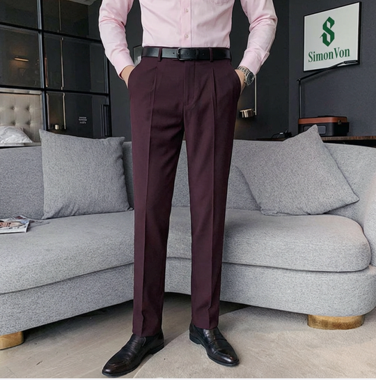 Burgundy  566 Mens Formal Trousers - 566