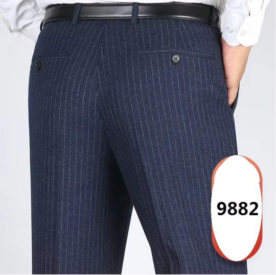 Blue striped  9882 Mens Formal Trousers-9882