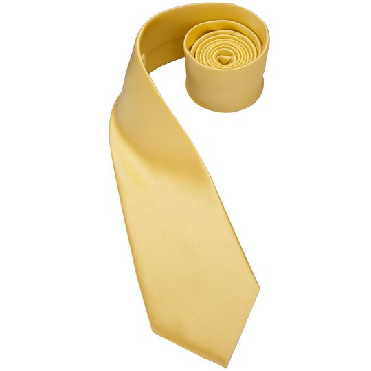 Ties for Men Luxury Yellow Solid Necktie Hanky Cufflinks Set- N-3264