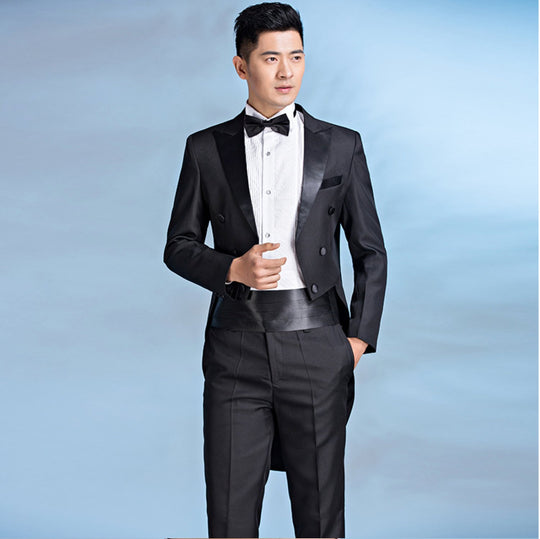 Black Men's Tuxedo Wedding Performance Stage Suits - MJ 8577B - SimonVon Shop