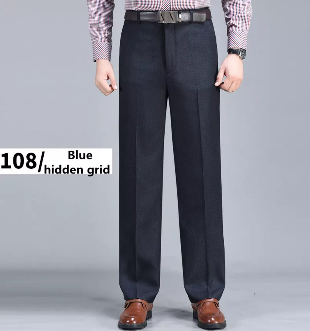 Blue Hidden Grid 108 Mens Formal Trousers - SimonVon Shop