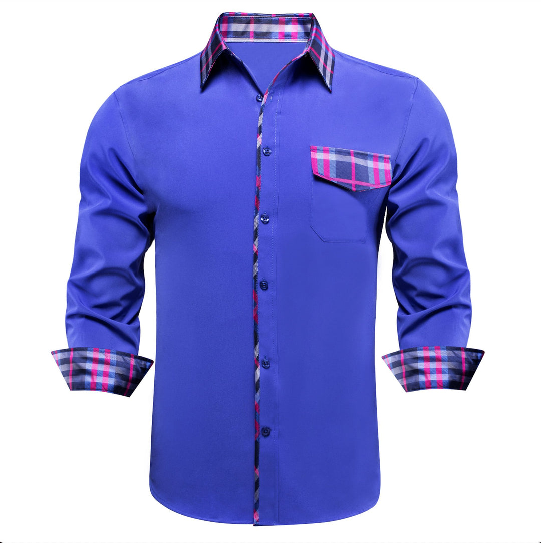 Blue Red Stitching Shirt - CY - 1212 - SimonVon Shop