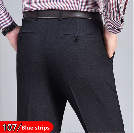 Blue Thin Stripes Mens Formal Trousers - SimonVon Shop