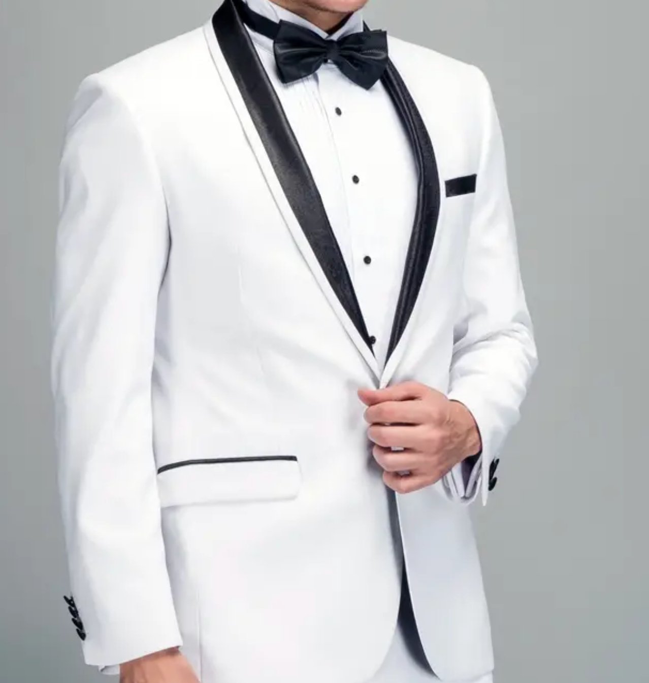Impeccable Mens White Blazer - Stylish One-Button Shawl Collar Suit Jacket- KX87544 - SimonVon Shop