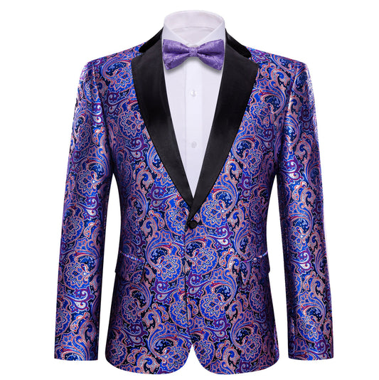 Men's Dress Party Hyacinth Floral Suit Jacket Slim One Button Stylish Blazer XX - 0017 - SimonVon Shop