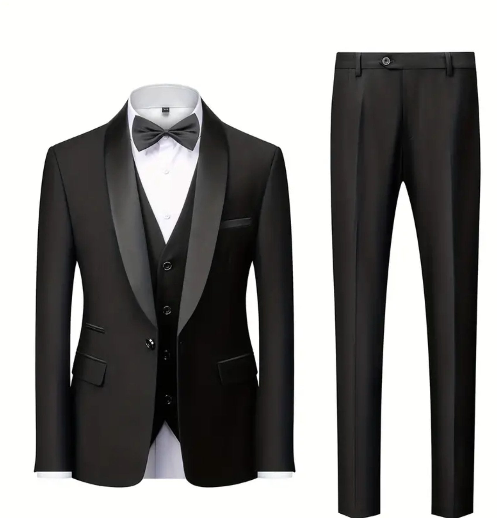 Men's Elegant Black 3pcs Suit & Lapel Collar - DV326156 - SimonVon Shop