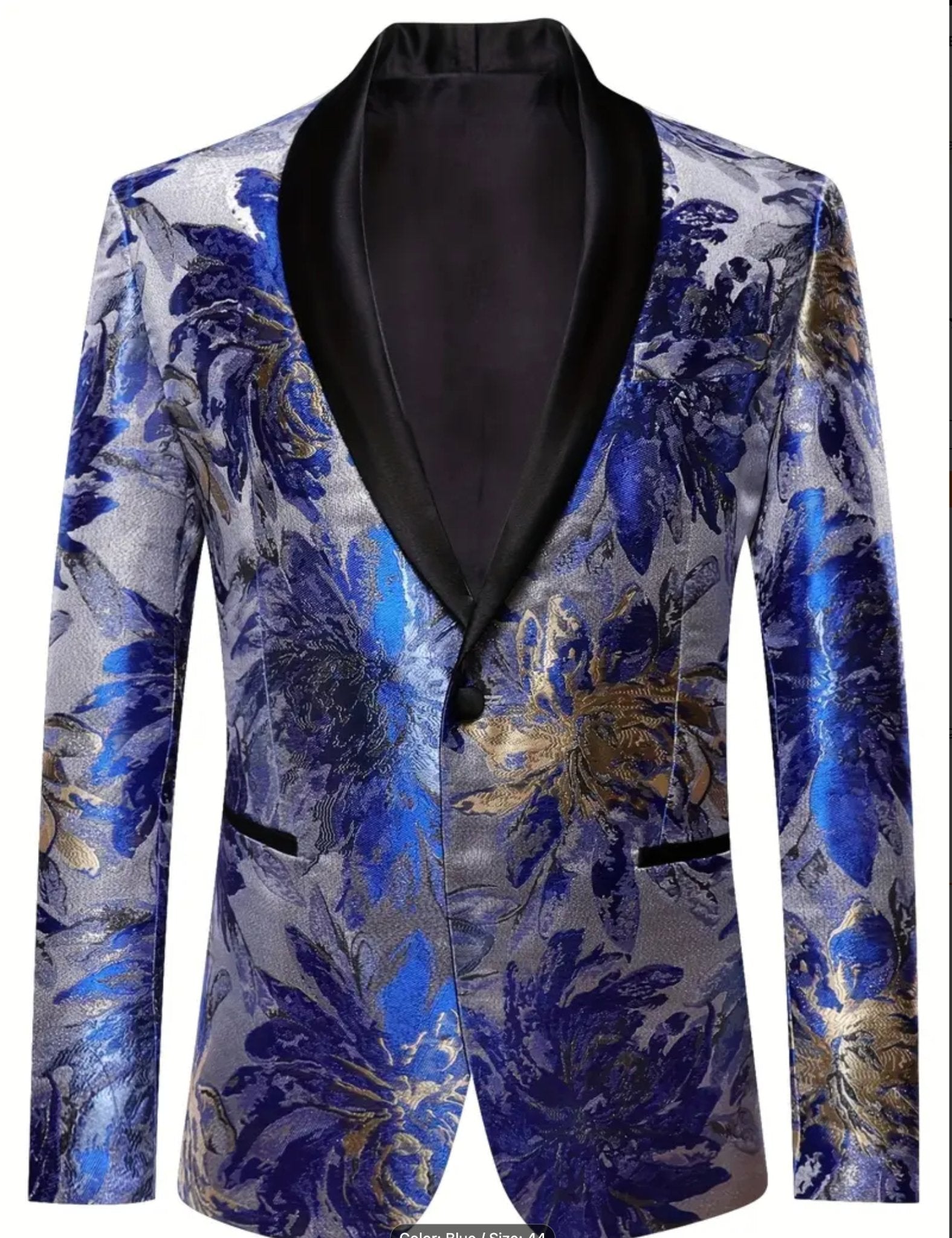 Men's Regular Fit Polyester Blend Suit Jacket with All Over Floral Print - PV238853 - SimonVon Shop