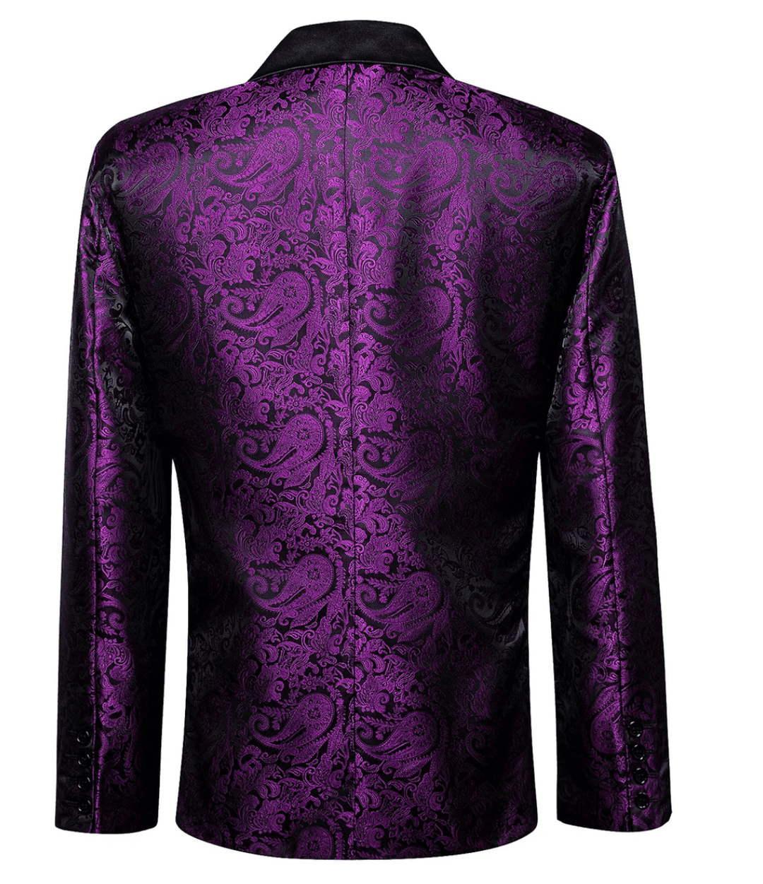 Men's Suit Purple Paisley Silk Notched Collar Suit Jacket - XX - 0042 - SimonVon Shop