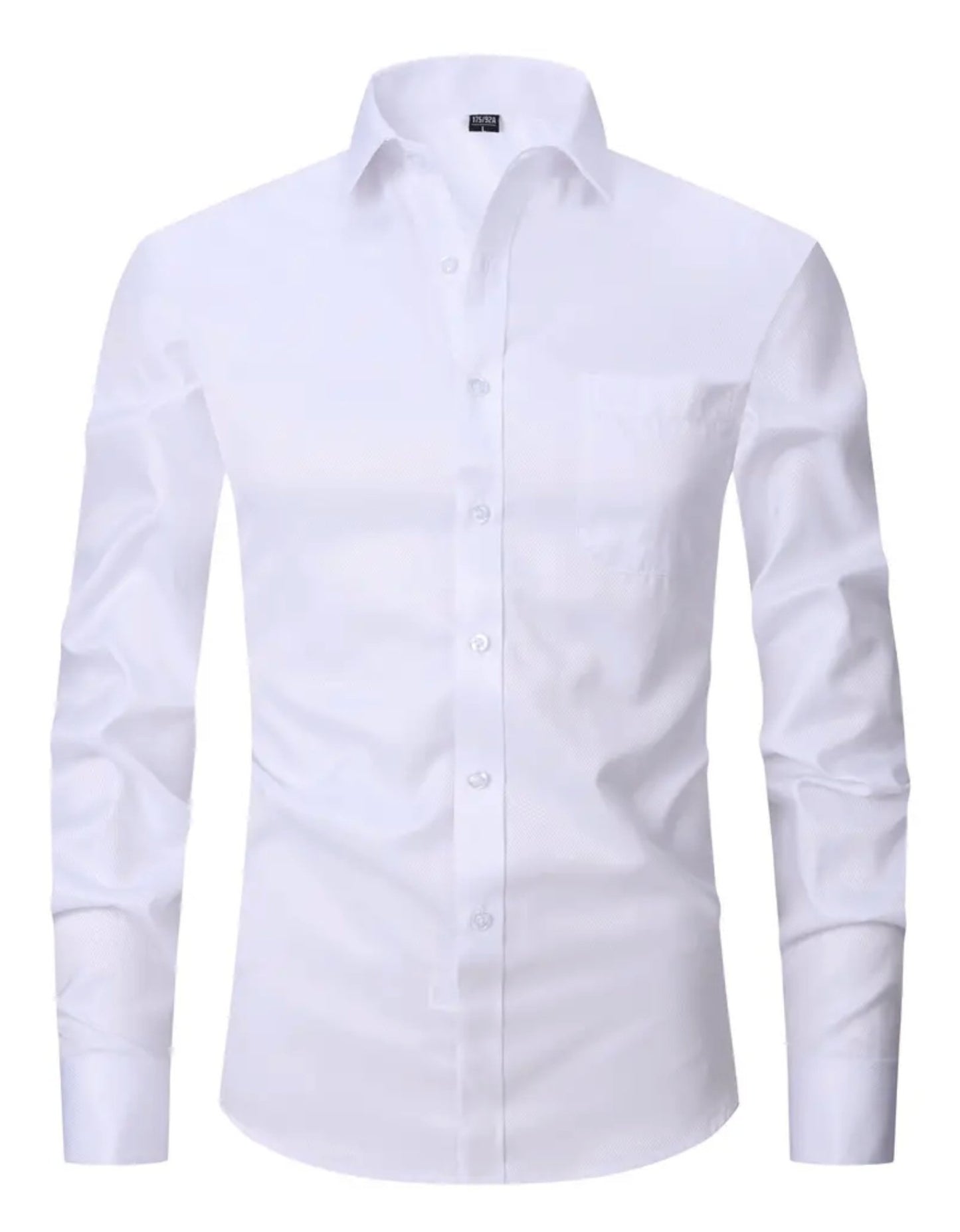 Mens White Premium Slim Fit French Cuff Dress Shirt - XJ69070 - SimonVon Shop