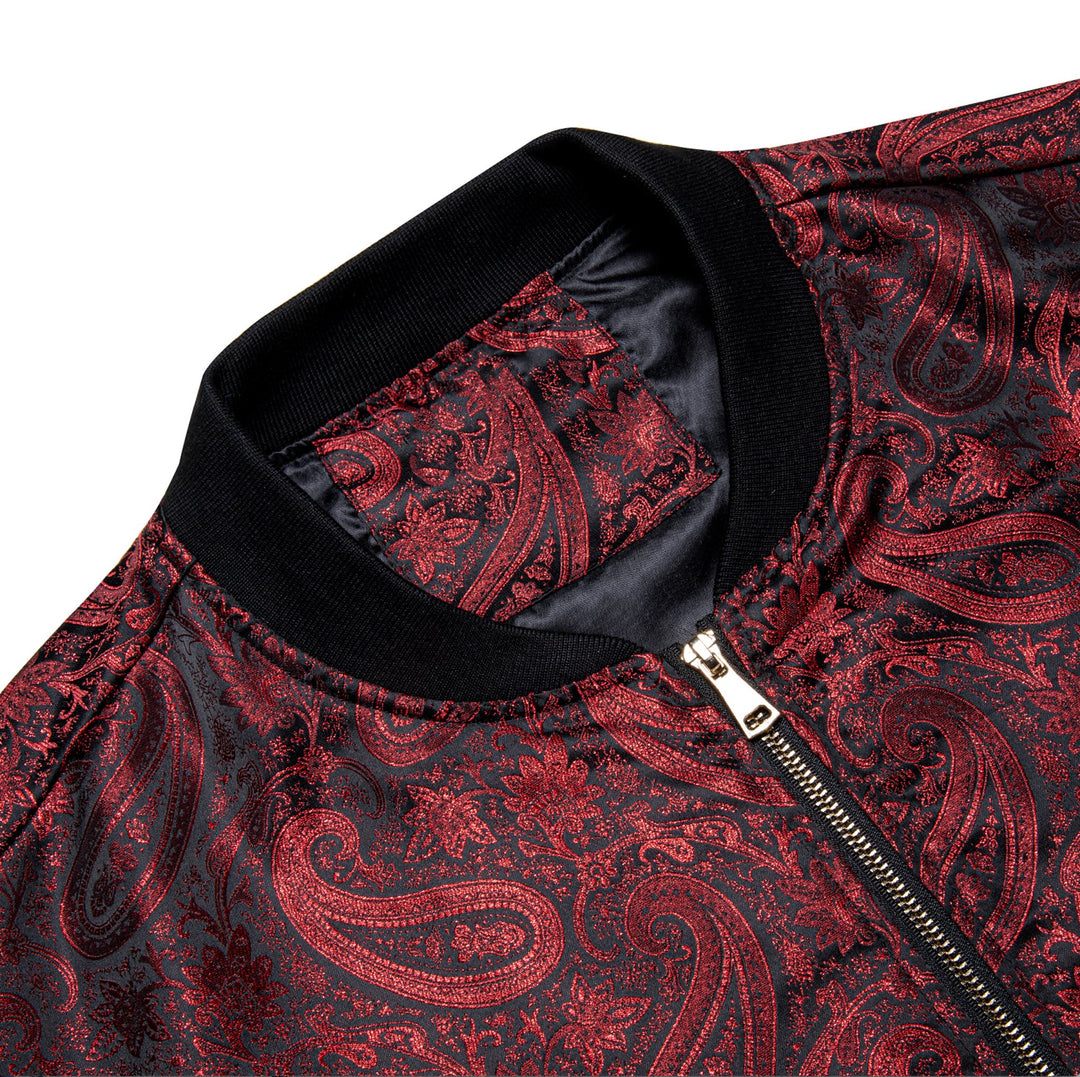 NEW SIMON VON RED PAISLEY MEN'S JACQUARD LIGHT CASUAL JACKET - JK - 4005 - SimonVon Shop