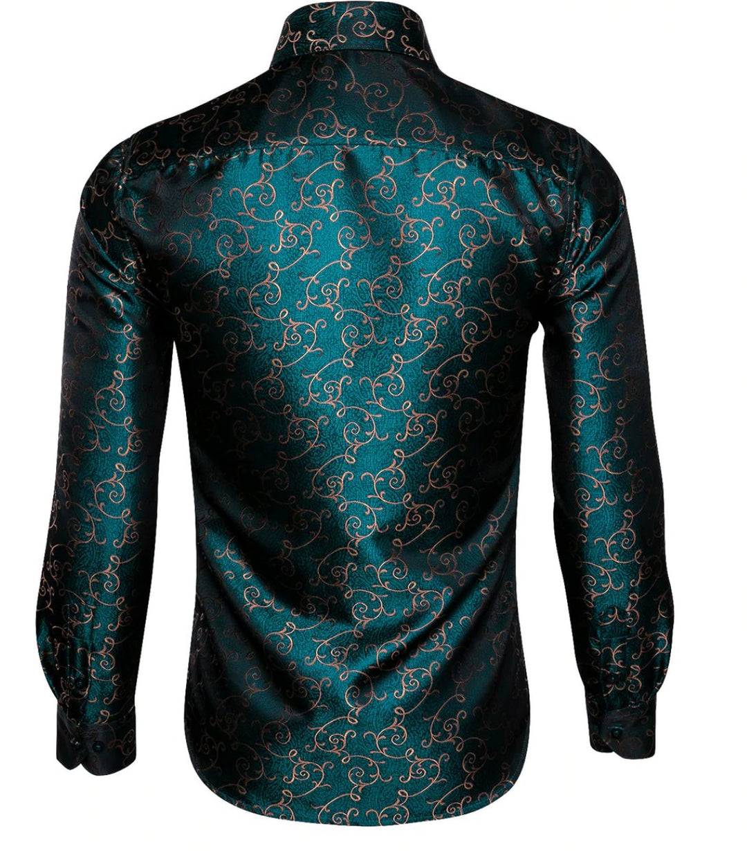 Novelty Green Floral Shirt.CY - 0023 - SimonVon Shop