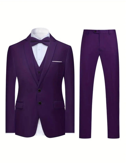 Purple Men's Casual 3PC Suit Set - WR268718 - SimonVon Shop