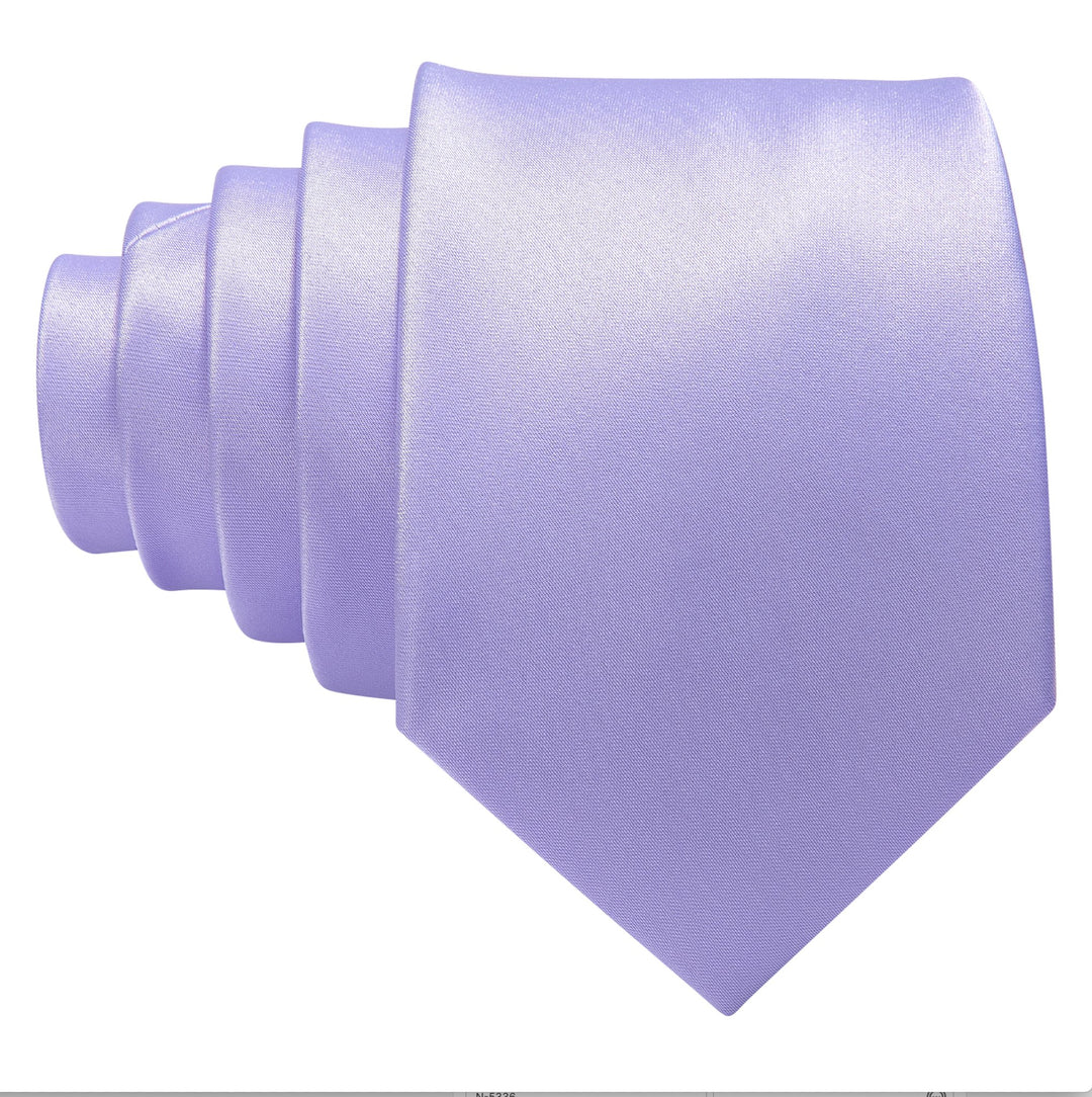 Purple Solid Tie Pocket Square Cufflinks Set - N - 5394 - SimonVon Shop