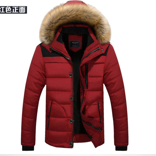 Red Mens Hooded Down Coat Winter Warm Ultra Light Down Jacket - SimonVon Shop