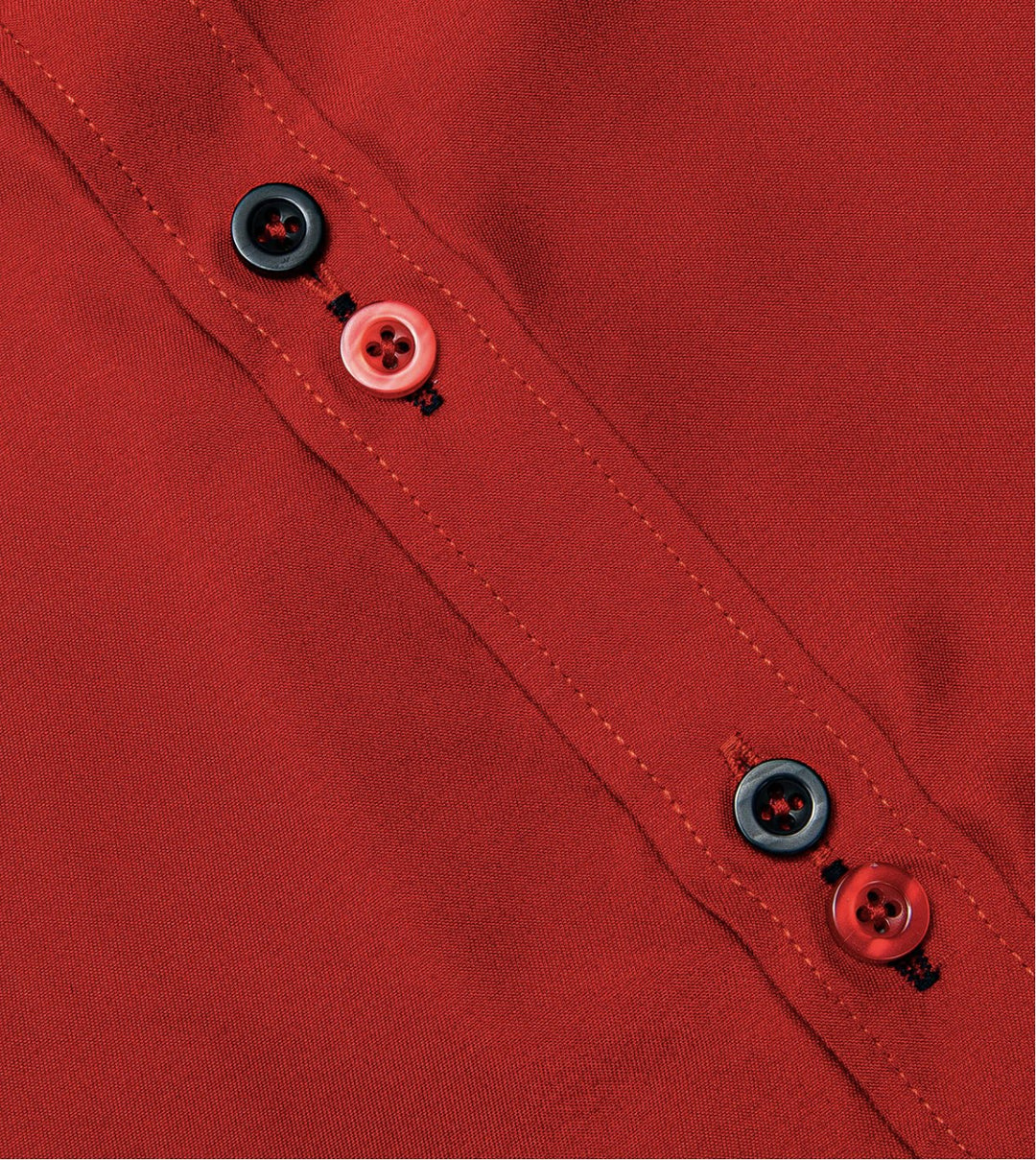 Red Mens's Shirt with contrast colored buttons unique cuffs design - CY - 2201 - SimonVon Shop